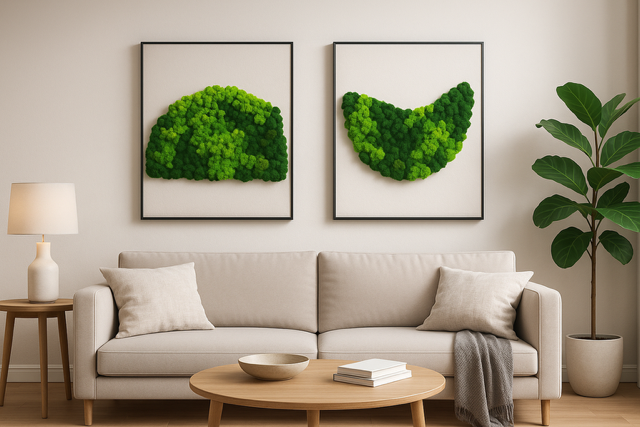 Moosbild-Duo "Halbmond"