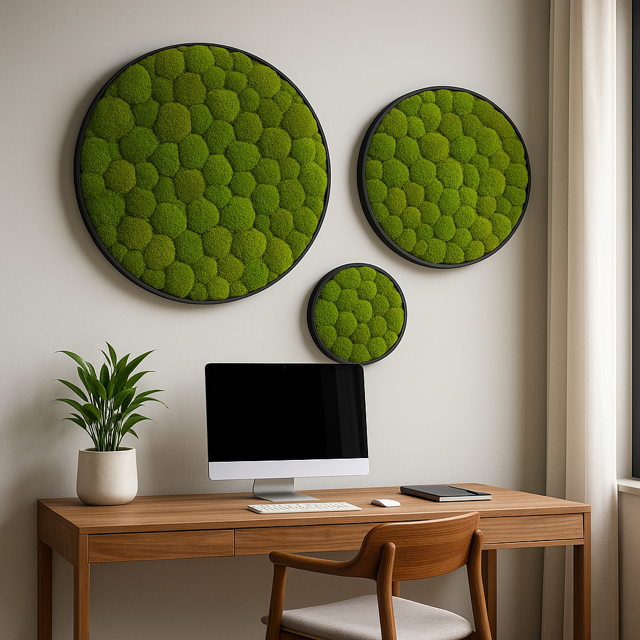 Hügelmoos ohne Rahmen - rund