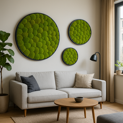 Hügelmoos ohne Rahmen - rund