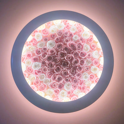 Rosenbild mit Leuchtrahmen