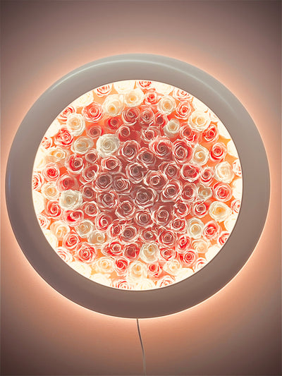 Rosenbild mit Leuchtrahmen